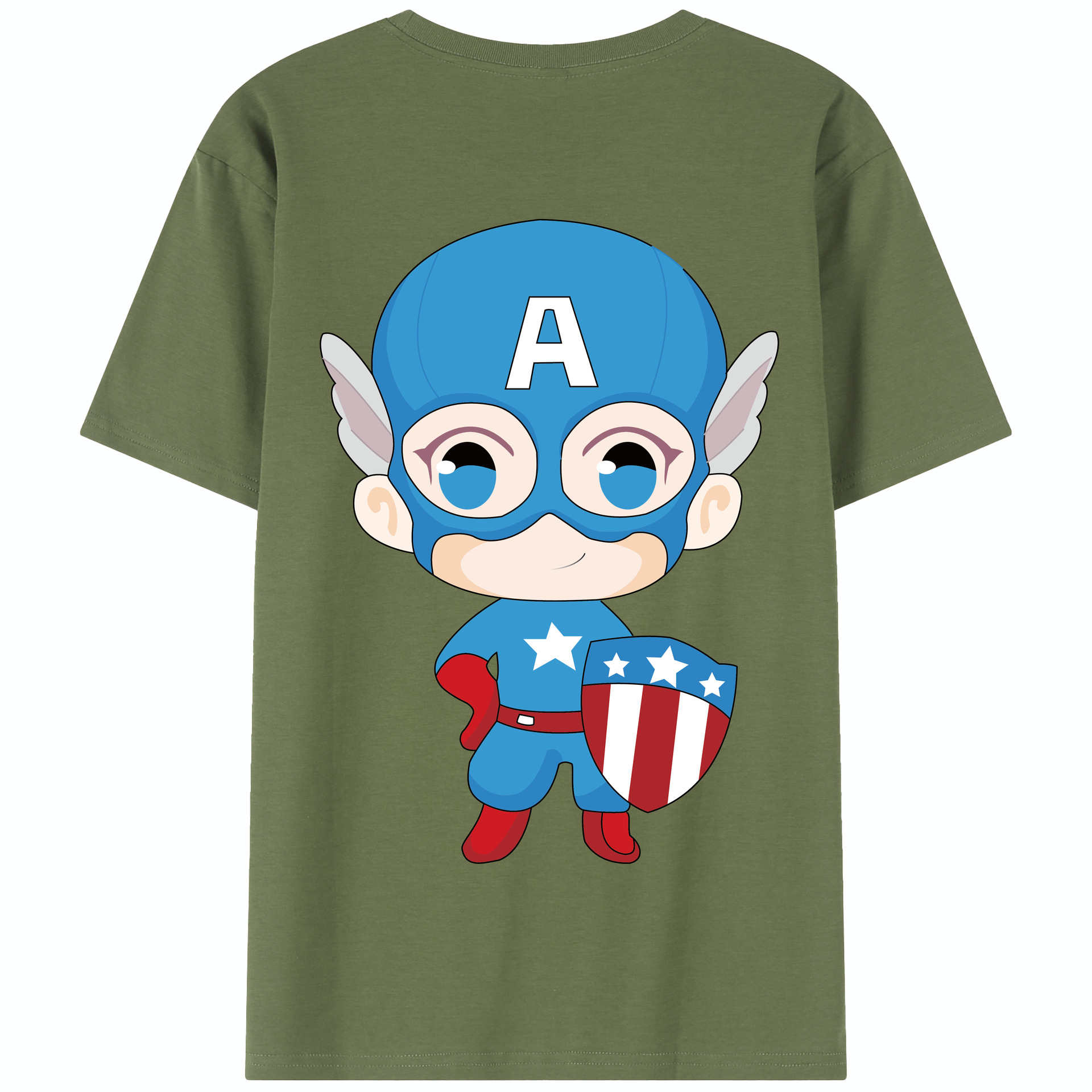 （画像用） アベンジャーズ The Avengers 綿100％半袖Tシャツ（背面プリント）